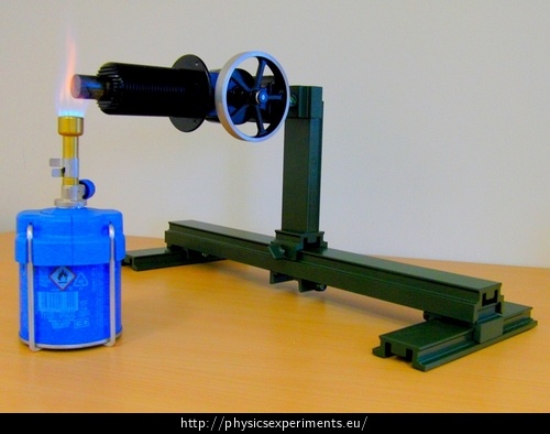 Fig. 2: Intallation of the beta-type Stirling engine above the burner