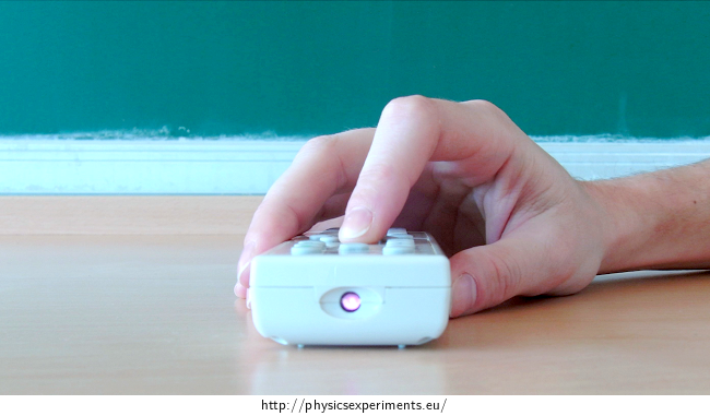 Figure 3: The remote control emits infrared radiation, which is converted into a visible light by the camera